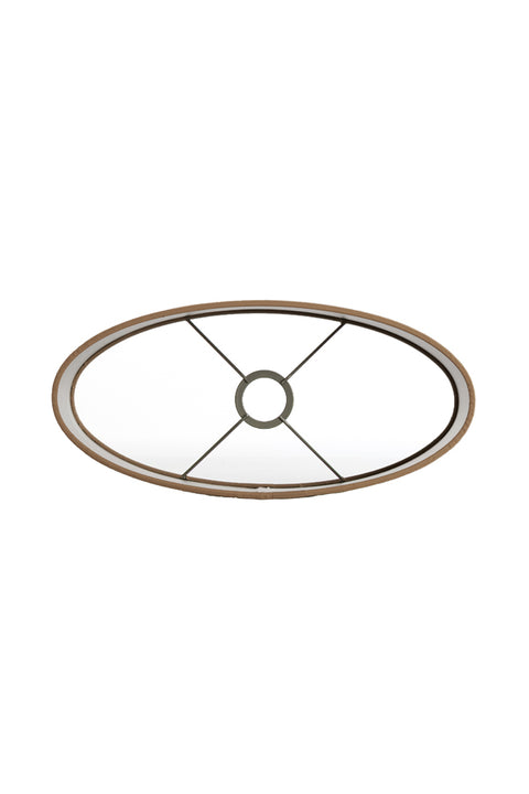 Lampenschirm Oval Textil Samt-Optik in Beige Taupe Tischleuchte Hängeleuchte Standleuchte 45-45-22cm