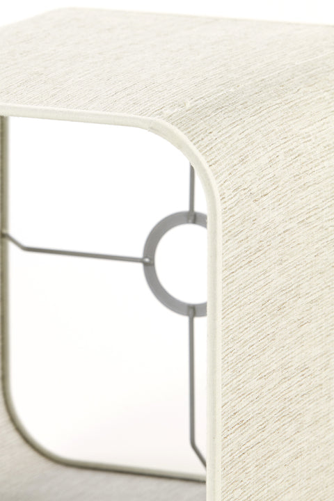 Lampshade for table lamp in square round linen transparent beige 20-20-26