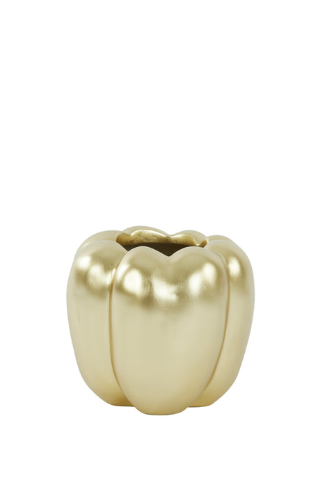 Jarrón decorativo oro mate 15x15x13,5 cm