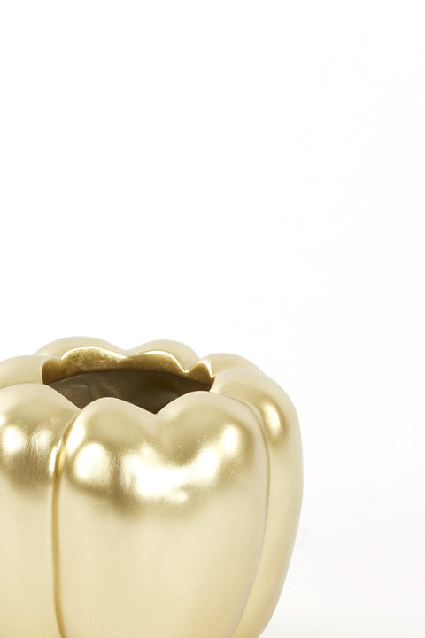 Jarrón decorativo oro mate 15x15x13,5 cm
