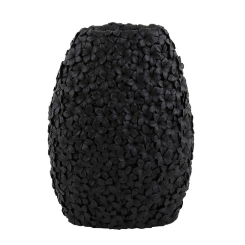 Jarrón decorativo motivo flor negra 29,5x18,5x40cm