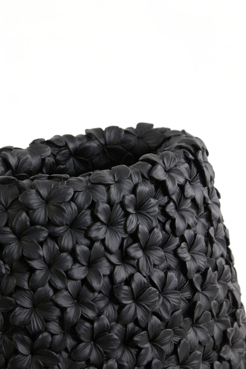 Jarrón decorativo motivo flor negra 29,5x18,5x40cm