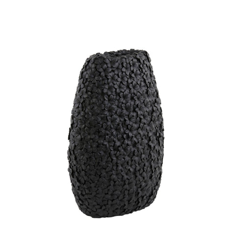 Jarrón decorativo diseño flor negra 38x23x50 cm