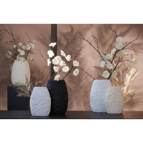 Jarrón decorativo diseño flor negra 38x23x50 cm