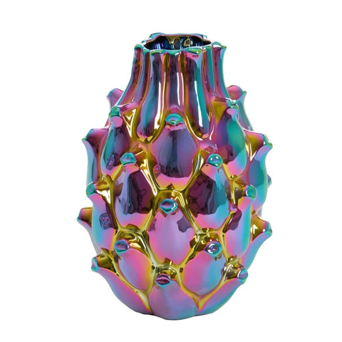 Jarrón decorativo Ø16x21cm arco iris colorido