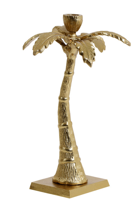 Candelabro Palma Dorada 26 cm Candelero Candelabro
