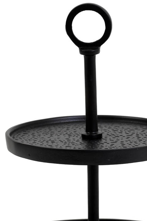Etagere 2 Stöckig Metall Matt Schwarz Deko Ständer 2 Lagig 6607112