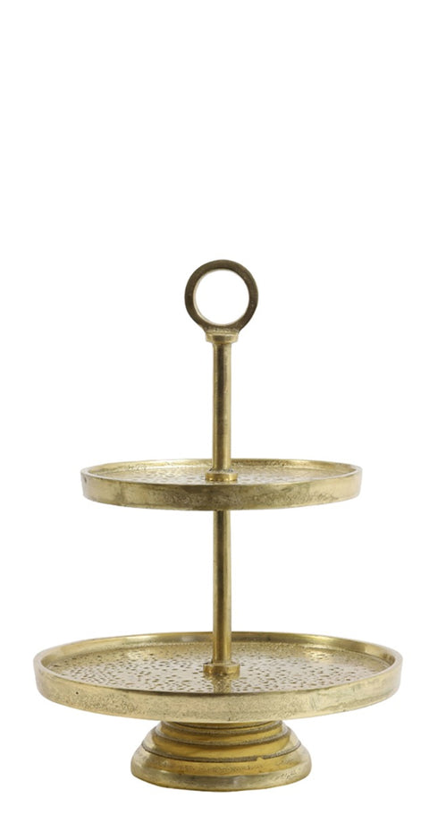 Etagere 2 Stöckig Metall Gold Deko Ständer 2 Lagig 6607185