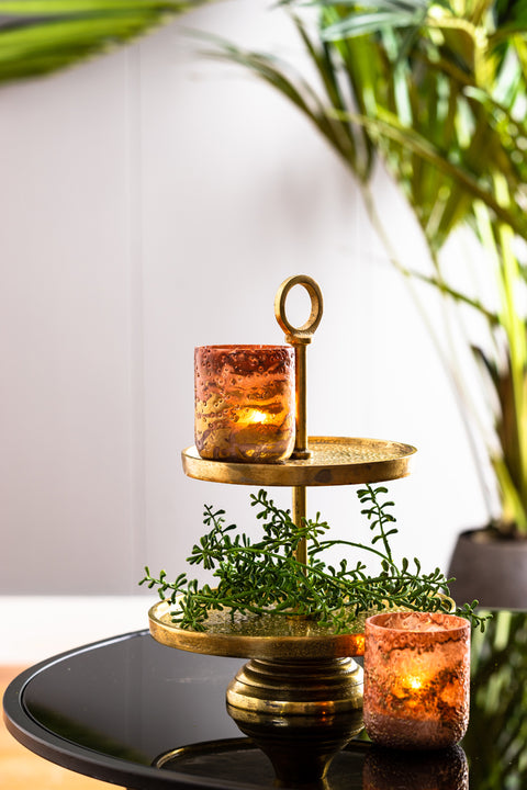 Etagere 2 Stöckig Metall Gold Deko Ständer 2 Lagig 6607185