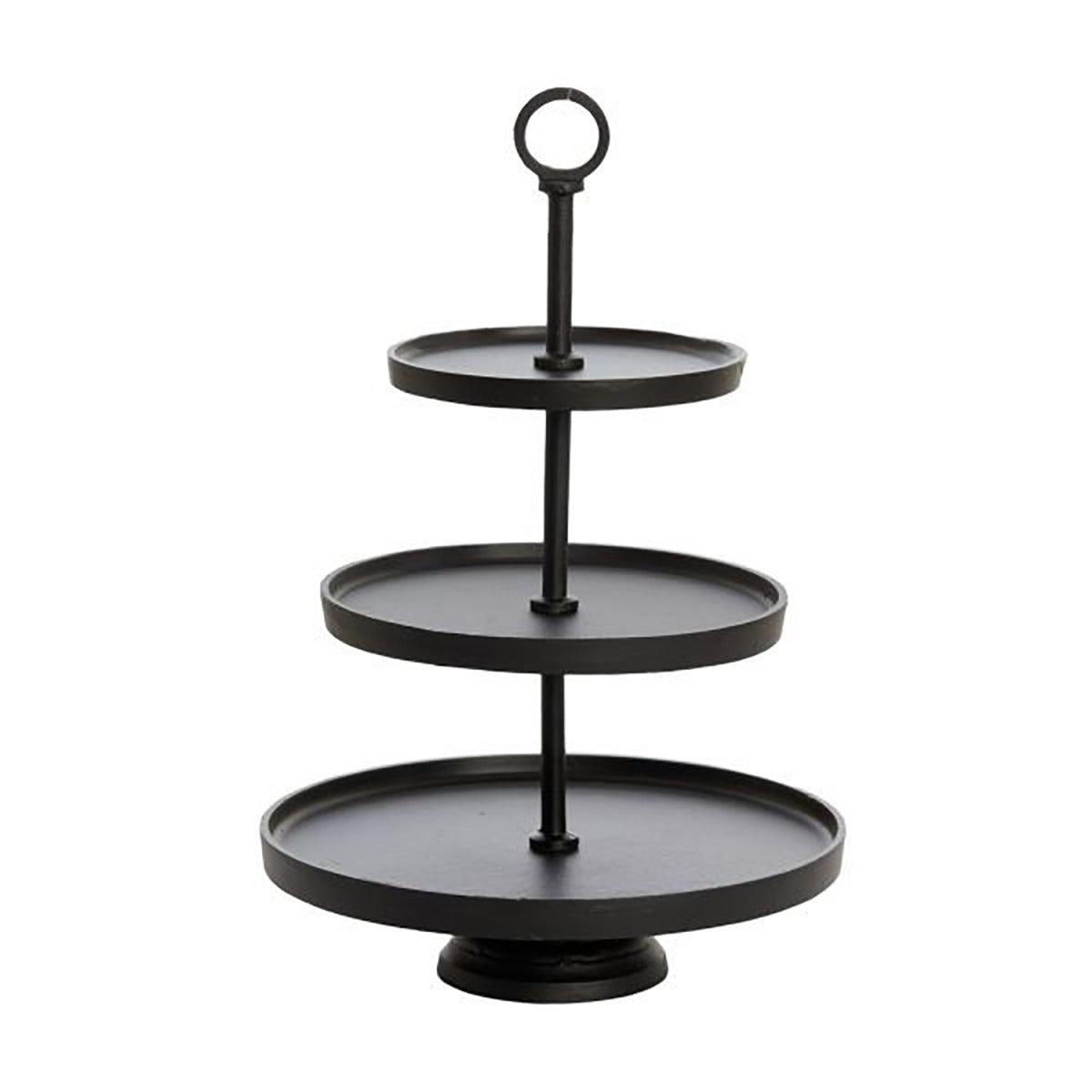 Etagere 3 Stöckig Metall Matt Schwarz Deko Ständer 3 Lagig 6612012 – lampenschirme-shop24