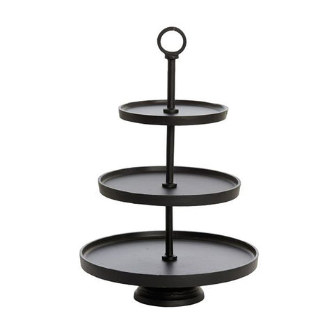 Etagere 3 Stöckig Metall Matt Schwarz Deko Ständer 3 Lagig 6612012