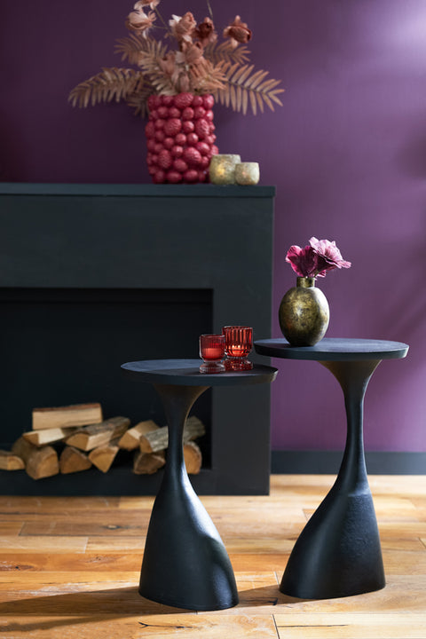 Mesa auxiliar negro mate 40x33x55 cm
