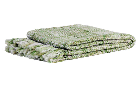 Blanket Plaid 125x150 cm Royka Light Green White 6818781