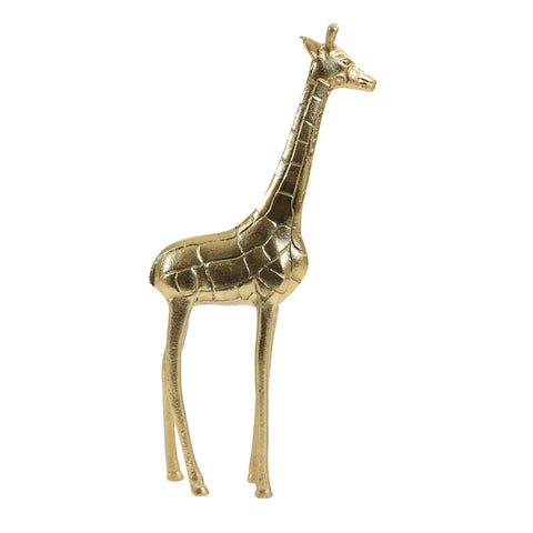 Adorno Jirafa en Metal Dorado Brillante Decoración Altura 37cm
