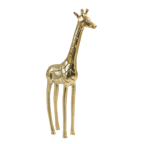 Adorno Jirafa en Metal Dorado Brillante Decoración Altura 37cm