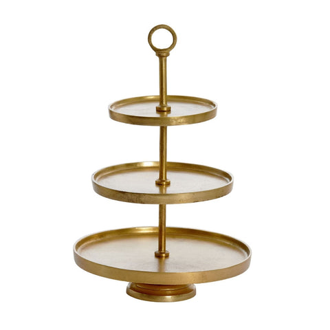 Etagere 3 Stöckig Metall Gold Deko Ständer 3 Lagig 6612085