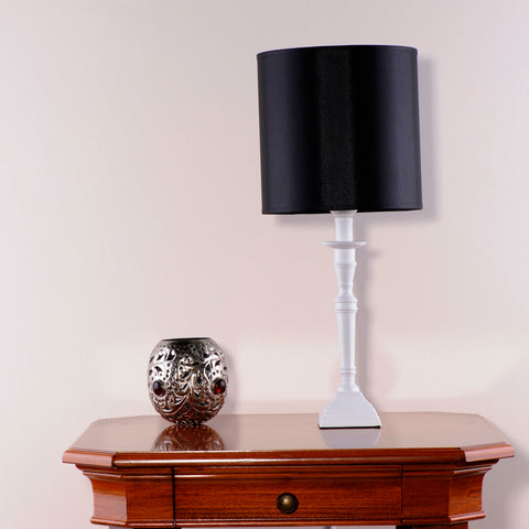 Tischlampe Matt Weiß schirm Schwarz