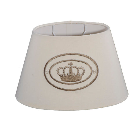 lampenschirm oval leinen creme mir krone