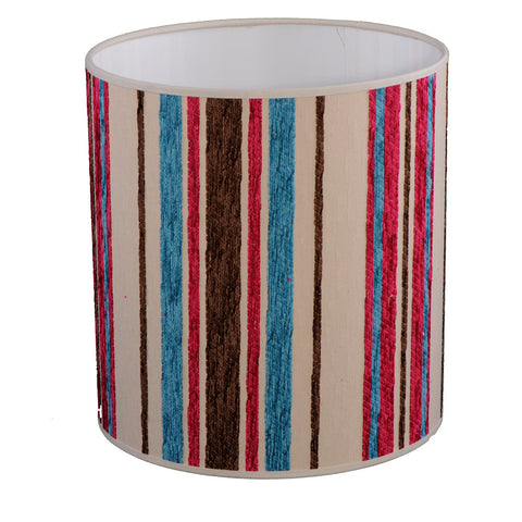 Lampenschirm leinen beige streifen bunt