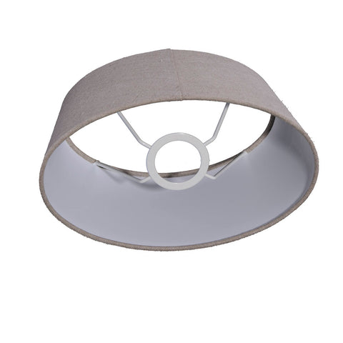 Lampenschirm für Tischleuchte in Oval Leinen Olive Braun Tischlampe Wandleuchte 24-16-16