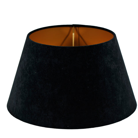 Pantalla de terciopelo negro redonda interior dorado 35-25-19cm