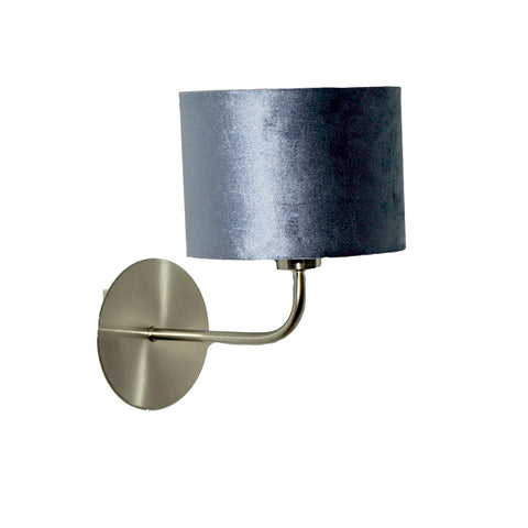 wandleuchte nickel matt komplett schirm zylinder velur rosa