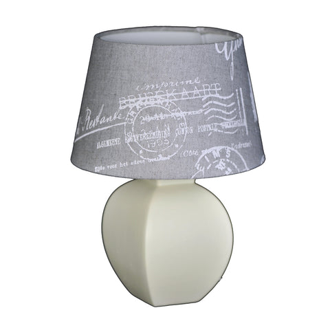 tischleuchte keramik beige lampenschirm hell grau text