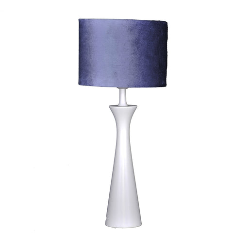 holztischleuchte matt weiss schirm velur tauben blau