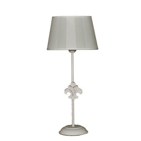 tischlampe metall antik weiss lampenschirm streifen hell olive