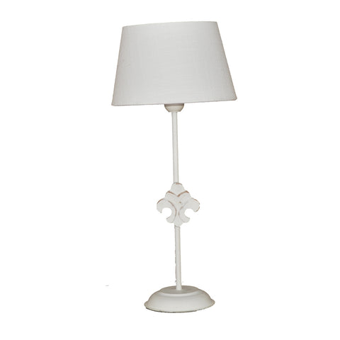 tischlampe metall antik weiss lampenschirm streifen taupe