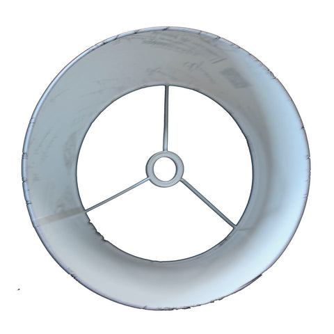 Lampshade for table lamp in round linen white text black TL 45-40-27