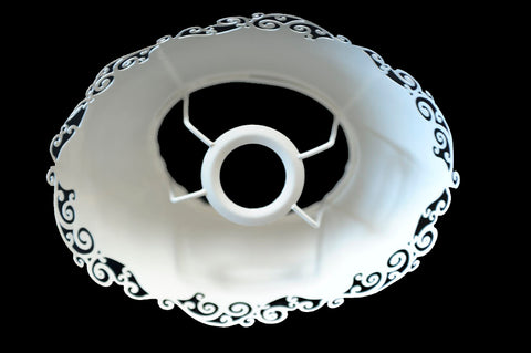 lampenschirm weiß metall oval