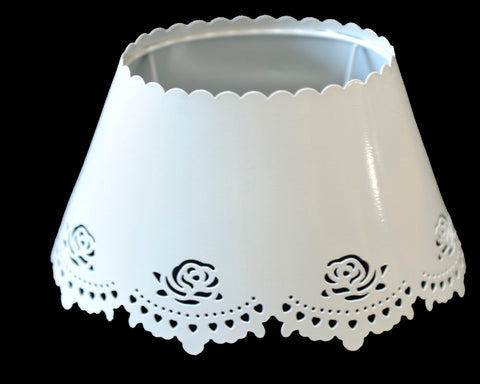 lampenschirm oval metall weiß