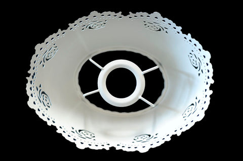 tischlampenschirm oval metall weiß