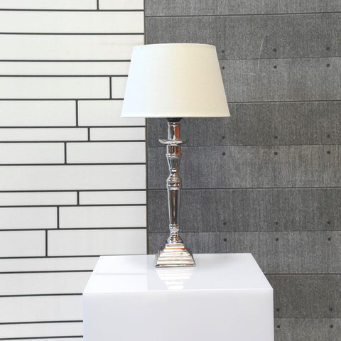 Tischleuchte Chrom Poliert Schirm Cotton Creme