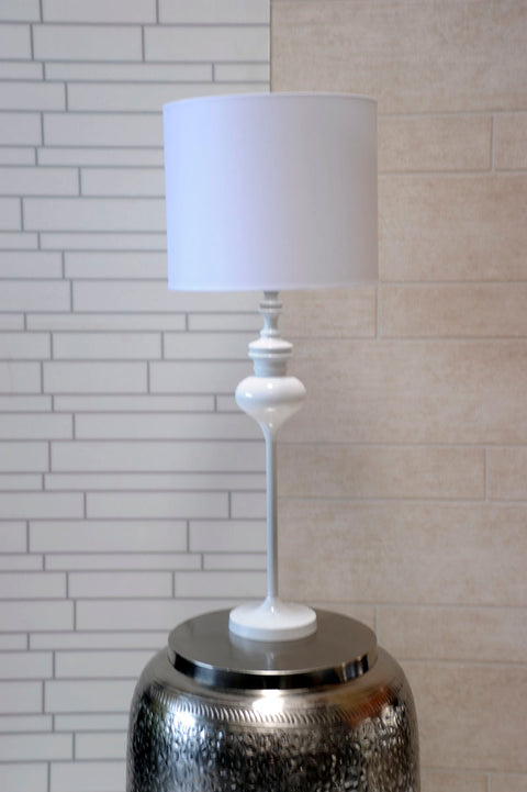 Tischlampe Metall Lack Weiß