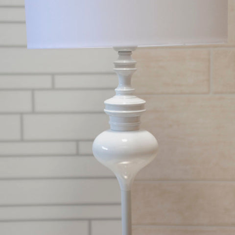 Tischlampe Rund Lack Weiß