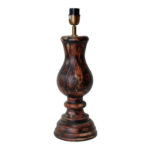tischlampe holz antik rot braun