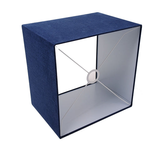 Lampenschirme Leinen Blau Vierkant