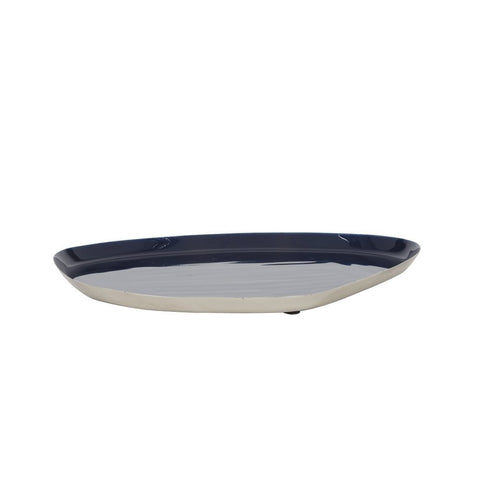Bandeja para tablet de aluminio interior azul oscuro brillante 30x25cm