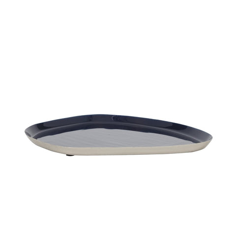 Bandeja para tablet de aluminio interior azul oscuro brillante 30x25cm
