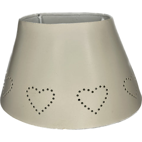Lámpara de mesa ovalada de metal beige con forma de corazón