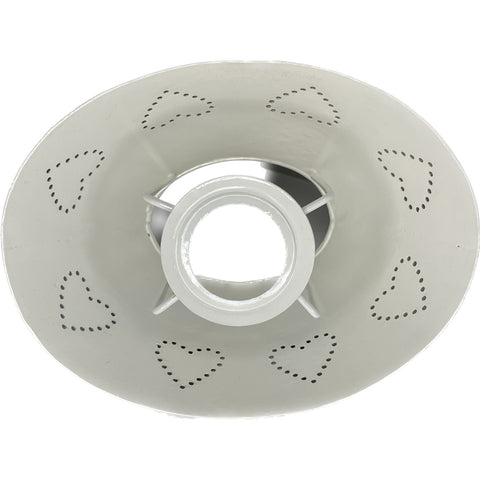 Lámpara de mesa ovalada de metal beige con forma de corazón