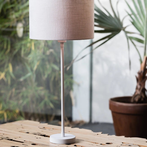 Lámpara de mesa blanca mate, lámpara de mesa de 45 cm de altura.