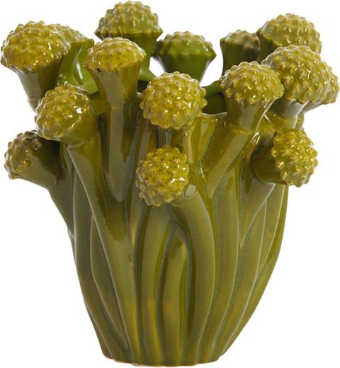 Deko Vase Keramikvase Knospen Vase Grün 19,5x18x19,5 cm