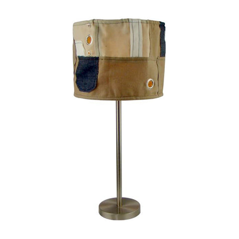 tischlampe jumbo nickel matt schirm leinen beige