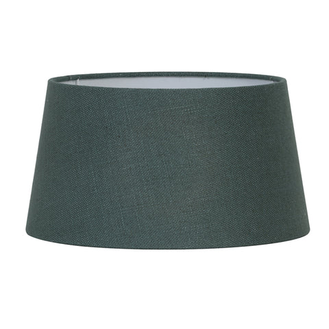 Lampenschirm für Tischleuchte Rund Leinen immergrün Tischlampe Wandleuchte 30-25-16cm
