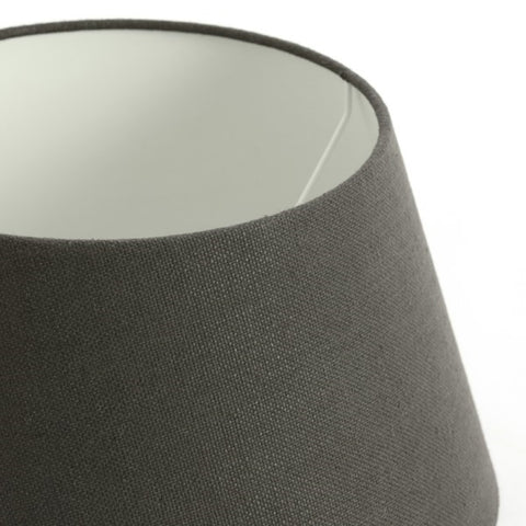 Lampenschirm für Tischleuchte Rund Leinen Anthrazit Grau Tischlampe Wandleuchte 30-19-17 cm