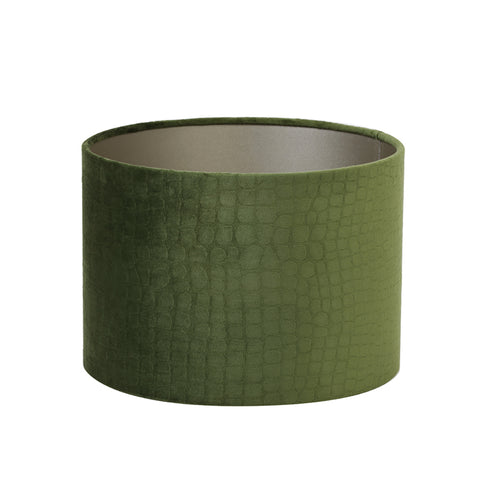 Lampenschirm Zylinder Leinen Velour Grün TL 20-20-15