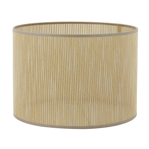 Lampenschirm Zylinder in leinen gestreift transparent Taupe Gold für Tischleuchte Tischlampe 30-30-21